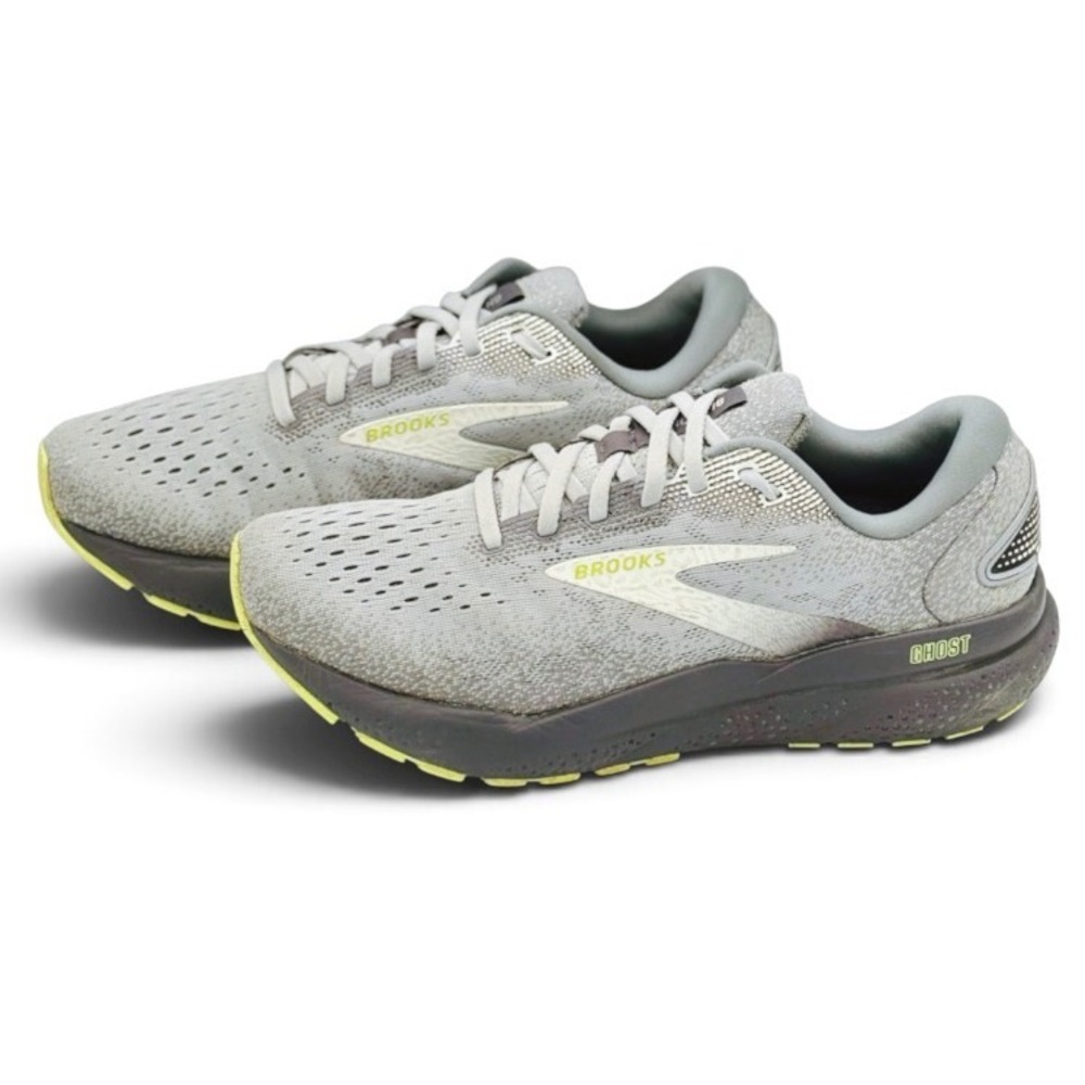 Brooks Ghost 16 Men's Size 7 2E Wide Gray Lime Road Running Shoes US 1104182E040